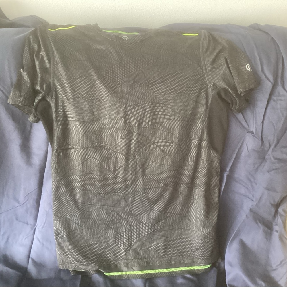 Champion Black and Neon Green Short Sleeve Tee